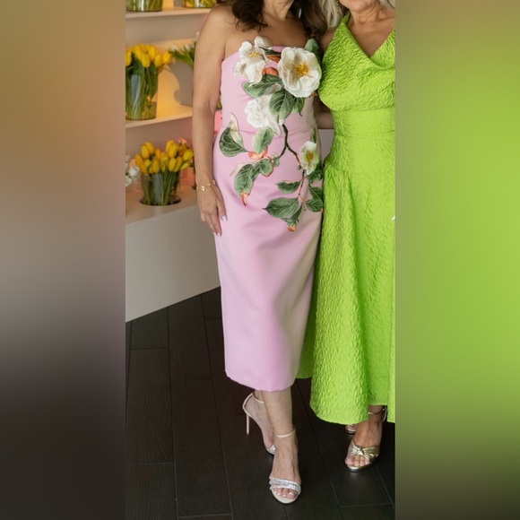 Leo Lin Rayna Appliqu Floral Bustier Maxi Dress